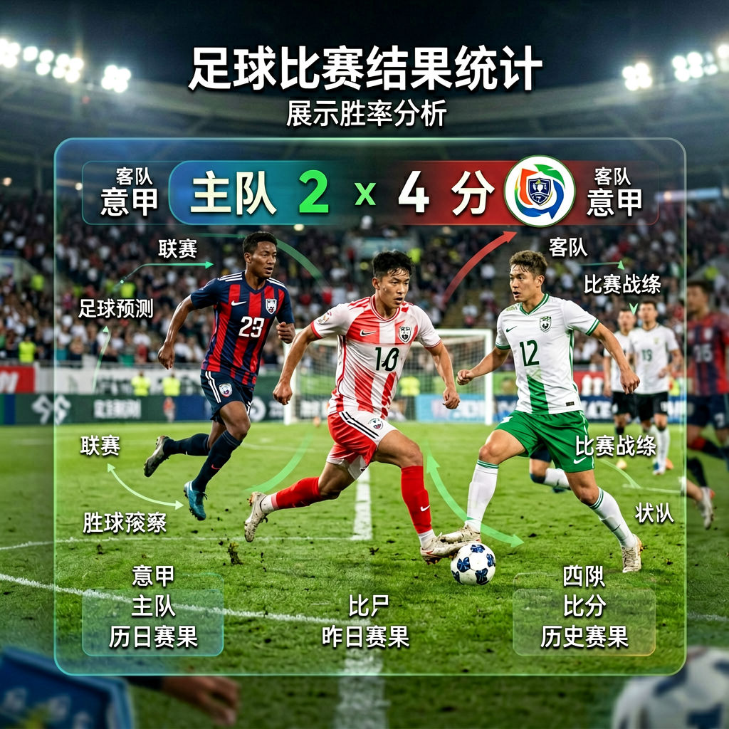足球比赛结果统计图表，展示胜率分析